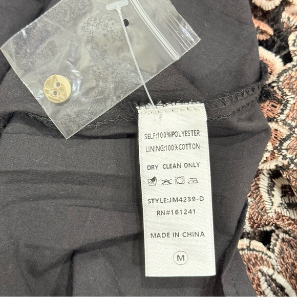 J.Marie Women's Black Floral Talia Lace Mandarin Collar Midi Caftan Dress NWT - Picture 15 of 16